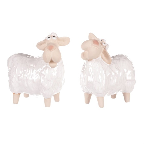 Ovečka - keramická figurka, bílá, mix 2, cena za 1 ks