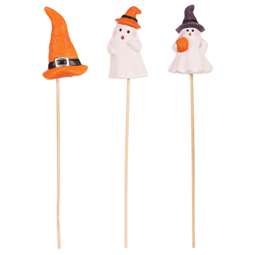 Dýně a strašidla na zápichu - keramika, mix 6 druhů, cena za 1 ks