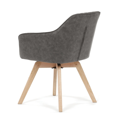 Jídelní židle otočná 180°, černá, látka vintage, DCH-435 BK3