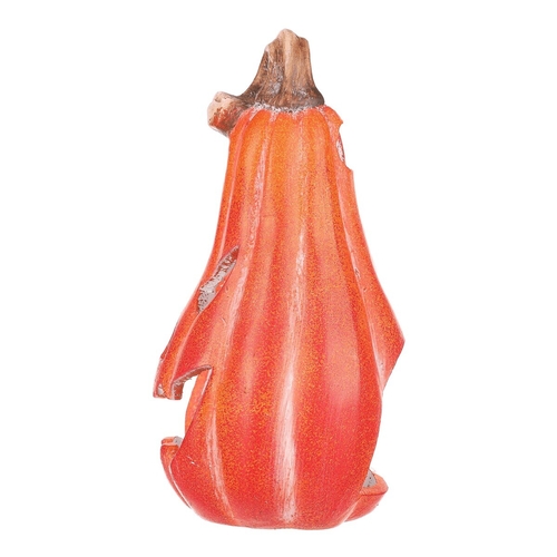 Dýně keramická - s obličejem, na svíčku, tvar hrušky, oranžová