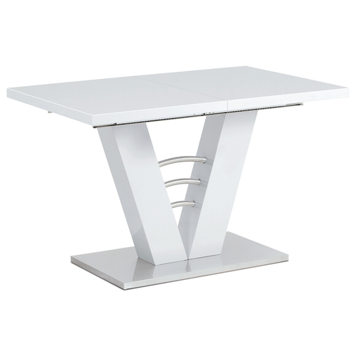 Jídelní stůl rozkládací 120-160x80 cm, mdf, bílá, HT-510 WT