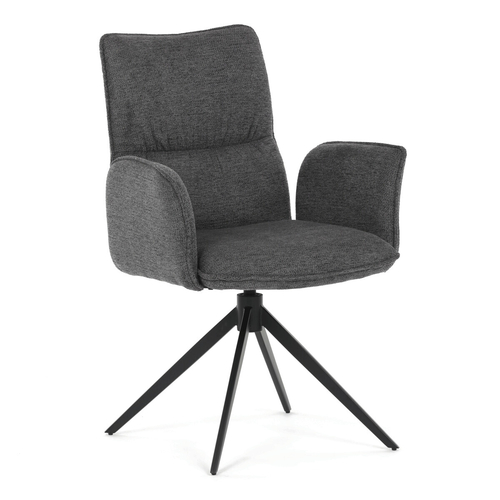 Jídelní židle otočná 360°, šedá, látka, DCH-D1328 GREY2