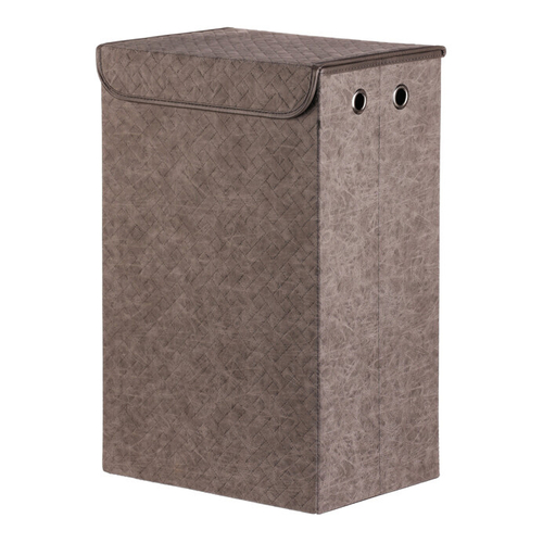 Koš prádelní - látkový s víkem, šedá barva