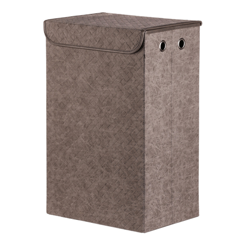 Koš prádelní - látkový s víkem, šedá barva