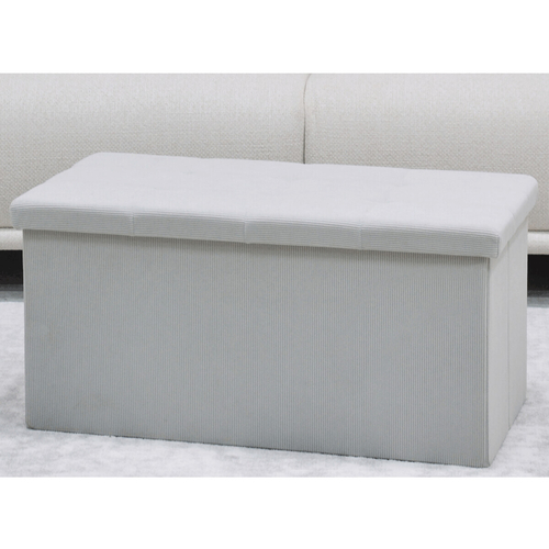 Taburet s úložným prostorem, krémová, manšestrová látka, TAB-472 CRM6