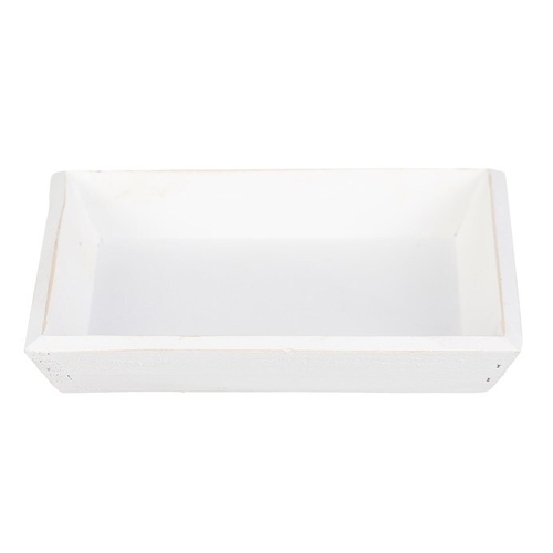 Tác dřevěný - čtvercový, barva bílá