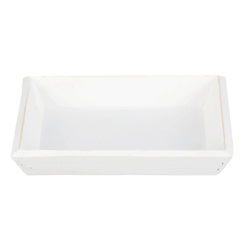 Tác dřevěný - čtvercový, barva bílá