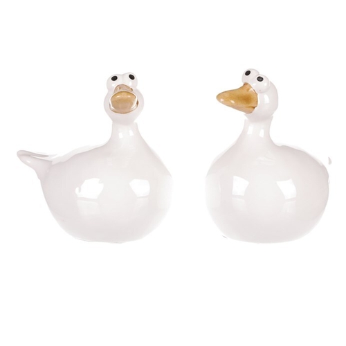 Kachna - keramická figurka, bílá, cena za 1 ks