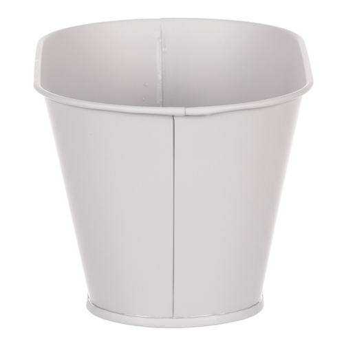 Obal kovový - truhlík s kopretinami, barva šedá