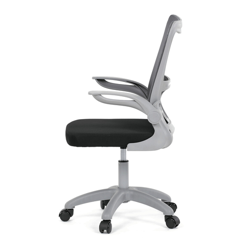 Dětská židle, výškově nastavitelná, šedá síťovina, KA-K2008 GREY