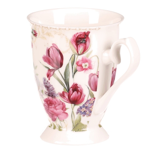 Hrnek malovaný - porcelán, dárková dóza, motiv květin