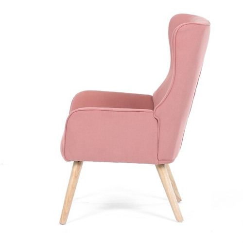 Křeslo ušák, růžová, manšestrová látka, AK-314 PINK2