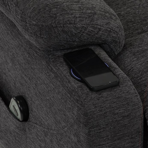 Polohovací křeslo, elektrické kabelové ovládání, šedá, látka, TV-S8348 GREY2