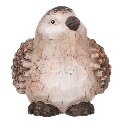 Ptáček - keramická figurka, barva hnědá