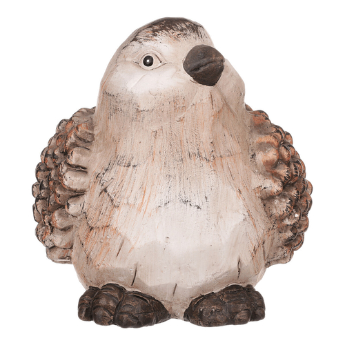 Ptáček - keramická figurka, barva hnědá