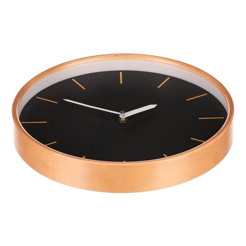 Hodiny nástěnné - pr. 32 cm, MDF a dřevěný rám, černé