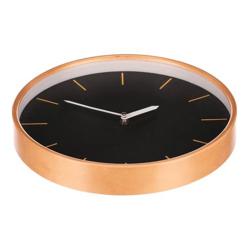 Hodiny nástěnné - pr. 32 cm, MDF a dřevěný rám, černé