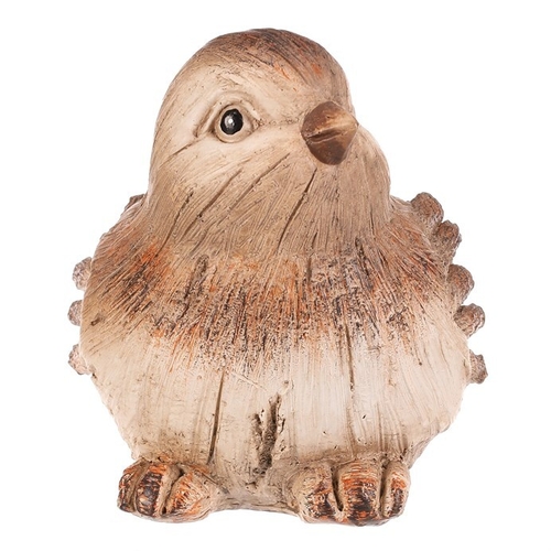 Ptáček - polyresinová figurka, vel. M, béžovo-hnědý