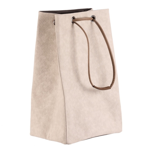 Koš prádelní - látkový, stahovací, krémová barva