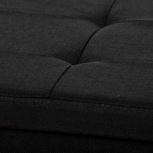 Taburet s úložným prostorem, černá, látka, TAB-462 BK2