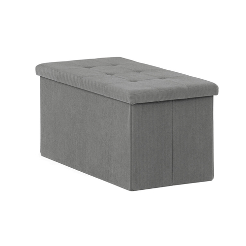 Taburet s úložným prostorem, šedá, manšestrová látka, TAB-472 GREY6