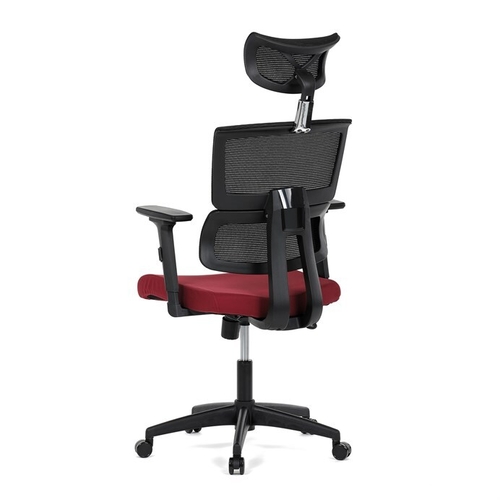 Kancelářská židle, houpací mechanismus, červená síťovina, KA-B1025 BOR