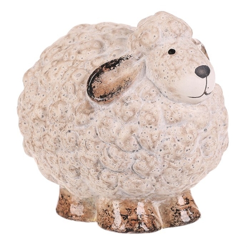 Ovečka - keramická figurka, vel. M, barva krémová