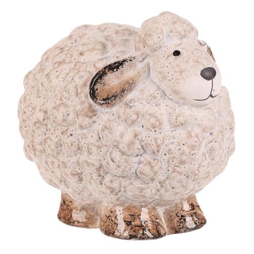 Ovečka - keramická figurka, vel. M, barva krémová