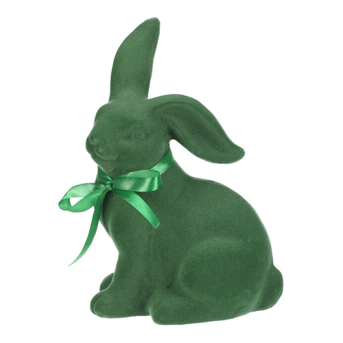 Zajíc - keramická figurka, semišový povrch, vel. L, zelená