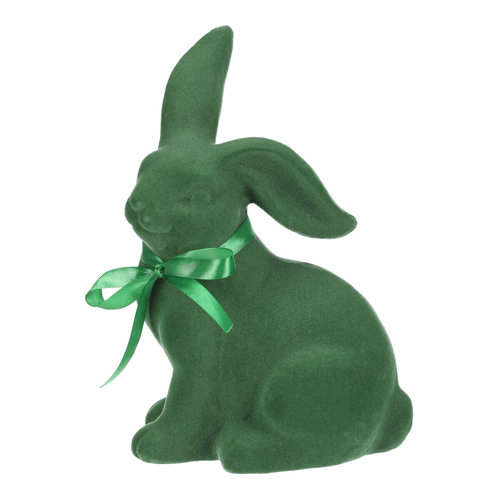 Zajíc - keramická figurka, semišový povrch, vel. L, zelená