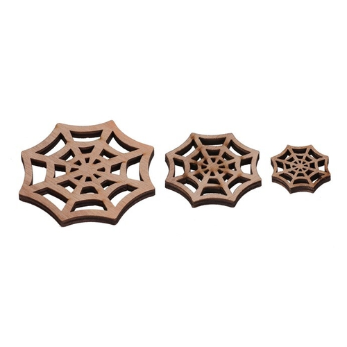 Pavučina - dřevěná, mix 3 barev a 3 vel., cena za balení (18 ks)