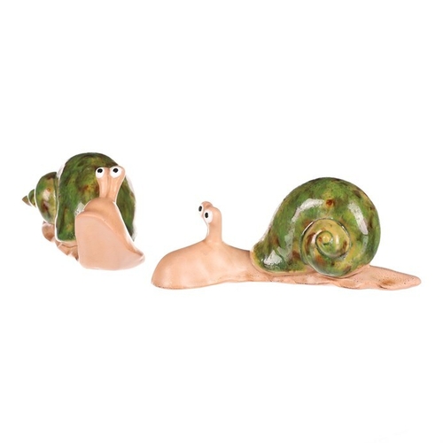 Šnek - keramická figurka, mix 2 druhů, cena za 1 ks