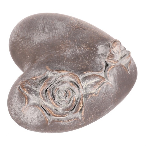 Srdce s růží - betonové, pietní, antracitově šedé