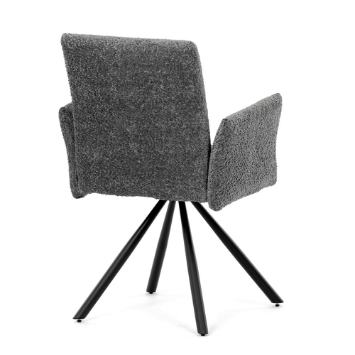 Jídelní židle otočná 180°, šedá, látka bouclé, DCH-W1117 GREY2