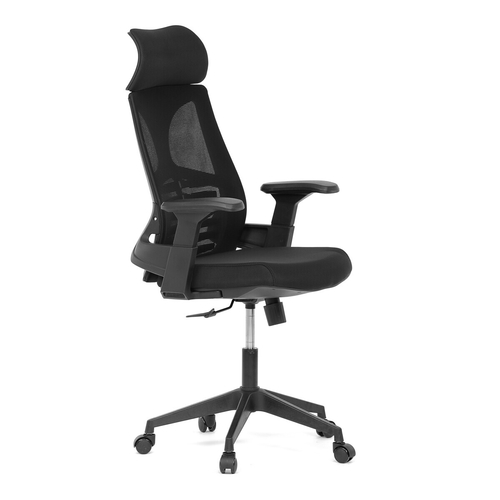 Kancelářská židle, houpací mechanismus, černá síťovina, KA-S247 BK