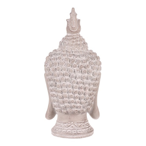 Buddha - hlava z polyresinu, barva šedá