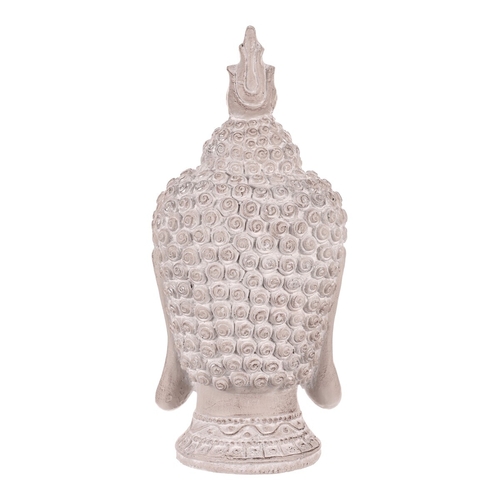 Buddha - hlava z polyresinu, barva šedá