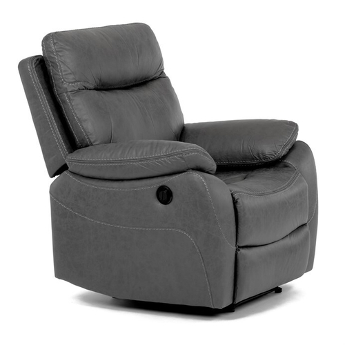 Polohovací křeslo, elektrické zabudované ovládání, šedá, látka vintage, TV-4094 GREY3