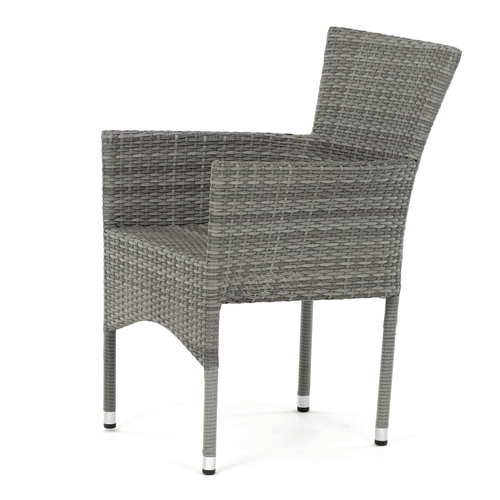 Zahradní židle, kov, polyratan, šedá, AZC-S2118 GREY