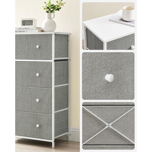 Komoda 56x30x93cm, kov, šedá, AUK-E1051 GREY