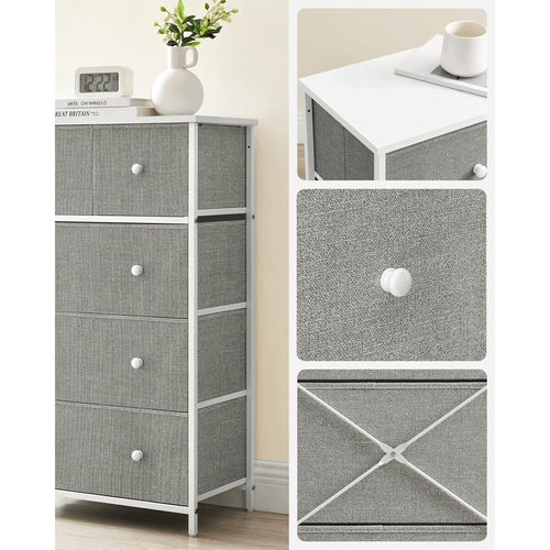 Komoda 56x30x93cm, kov, šedá, AUK-E1051 GREY