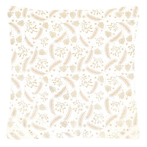 Polštář sametový s výplní - zlatý vánoční vzor, 100% polyester, 45 x 45 cm