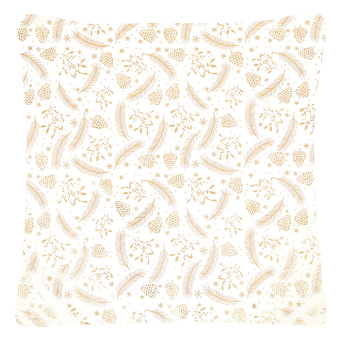 Polštář sametový s výplní - zlatý vánoční vzor, 100% polyester, 45 x 45 cm