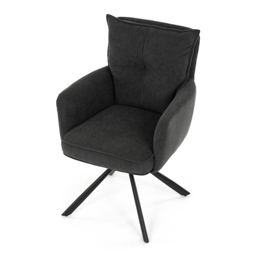 Jídelní židle, šedá, manšestrová látka, HC-X1128 GREY2