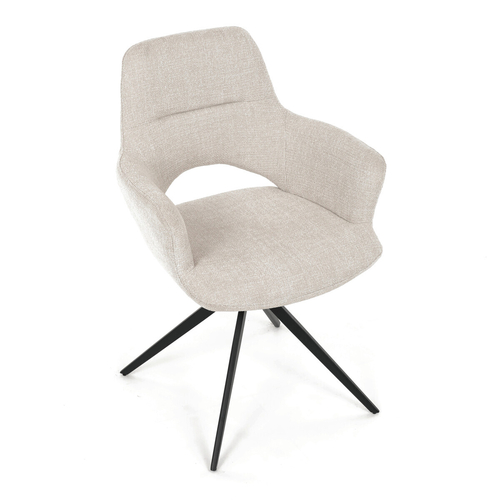 Jídelní židle otočná 360°, krémová, látka, DCH-D1320 CRM2