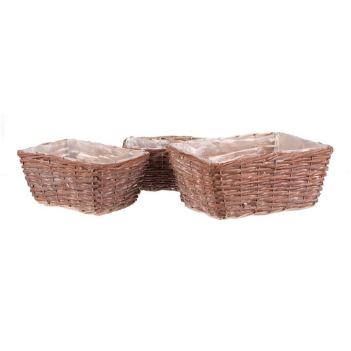 Obal proutěný - hranatý, přírodní, cena za sadu 3 ks