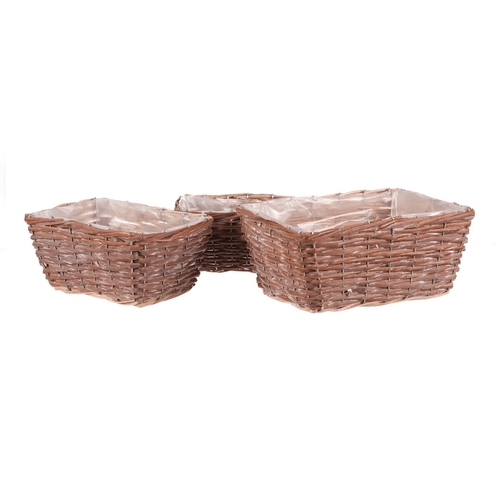 Obal proutěný - hranatý, přírodní, cena za sadu 3 ks