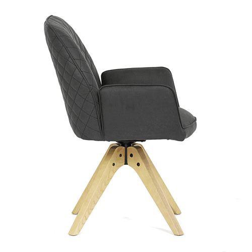 Jídelní židle otočná 180°, černá, látka, HC-539 BK3