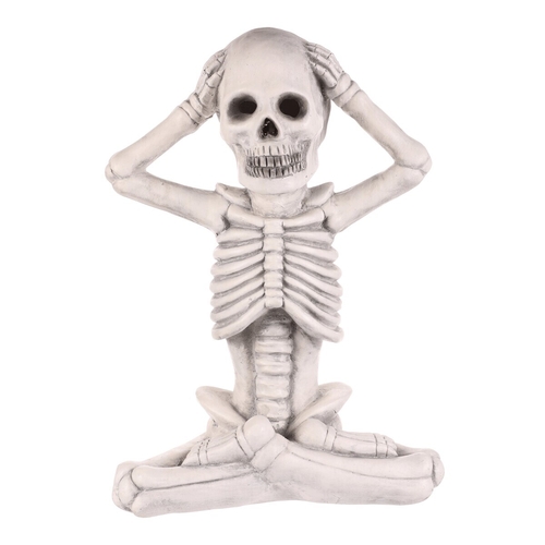 Kostlivec z magnesia - Halloween, LED osvětlení, šedý