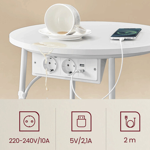 Odkládací stolek 45x45x50cm, mdf, bílá, AKF-E1028 WT